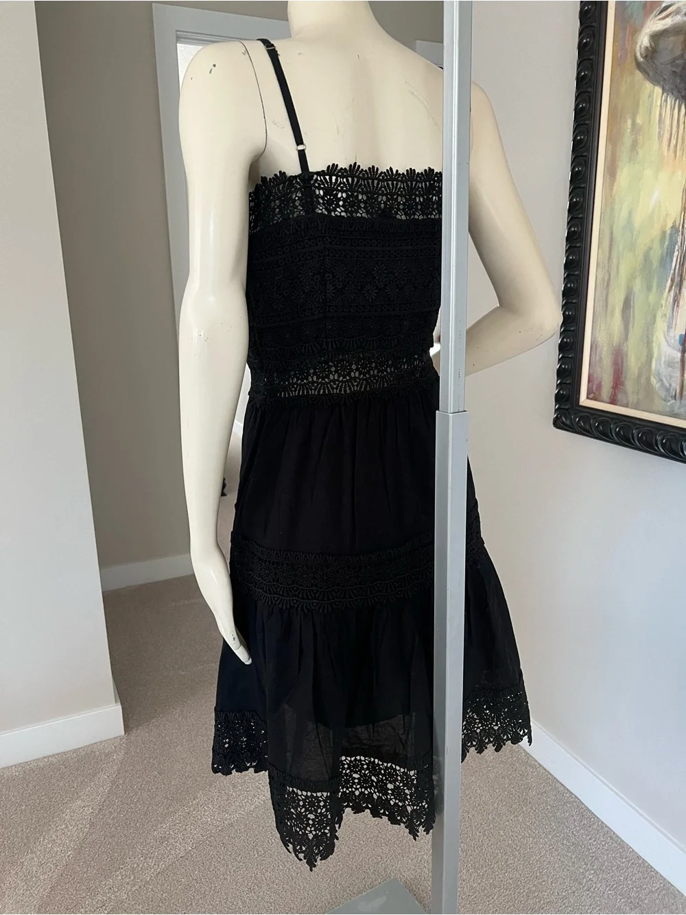River Island Black Lace Cotton Dress - Picture 10 of 15
